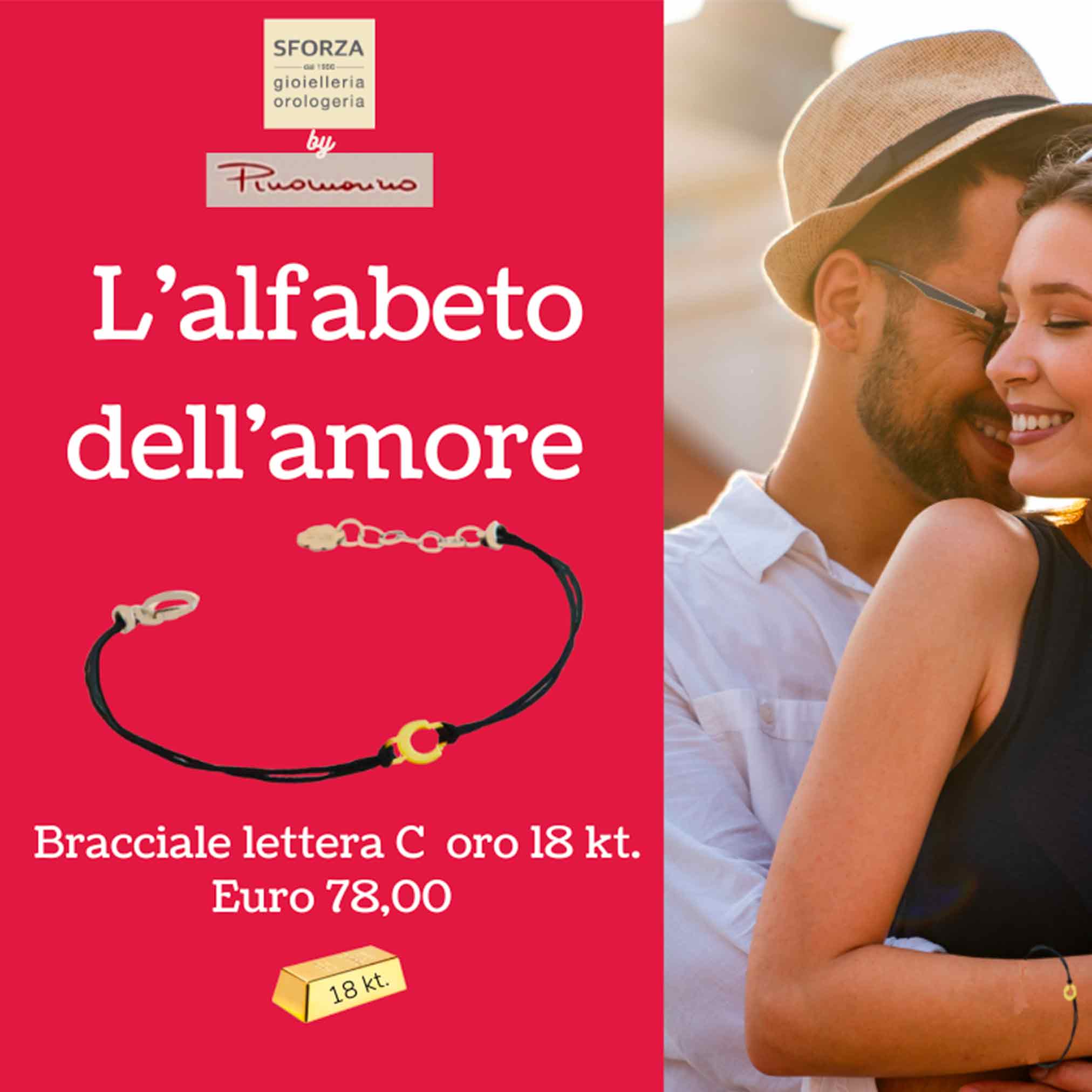 BRACCIALE LETTERA C ORO 18 KT. PINOMARINO GIOIELLI