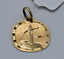 Ciondolo oro con segno zodiacale 18 kt. Possibilità di incisione personalizzata sul retro