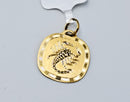 Ciondolo oro con segno zodiacale 18 kt. Possibilità di incisione personalizzata sul retro