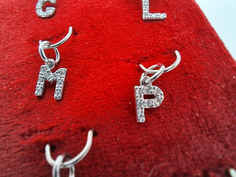 Ciondolo Con Lettera Dell'alfabeto Placcato Oro Con Zirconi - Foto 3