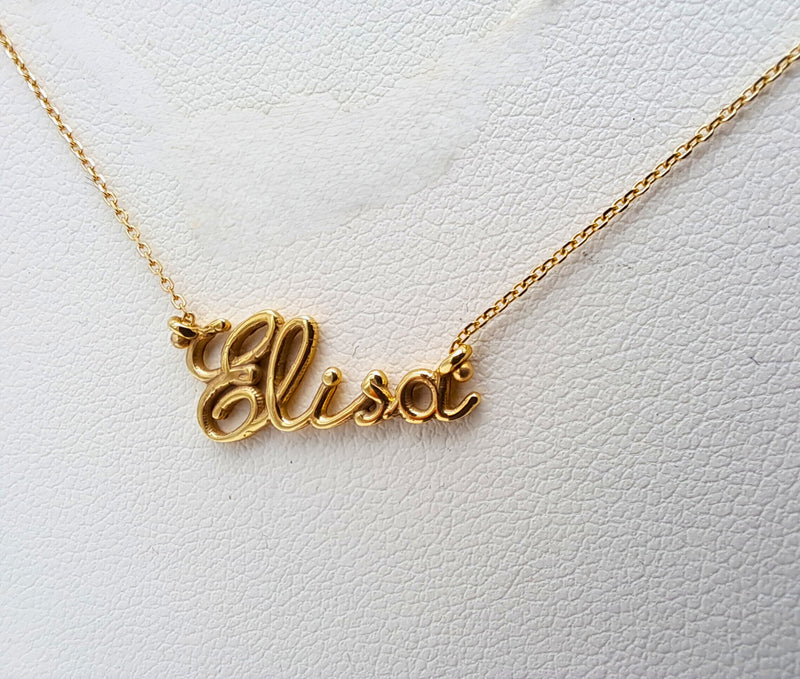 Collana oro 18kt con NOME personalizzabile corsivo (sezione tonda)