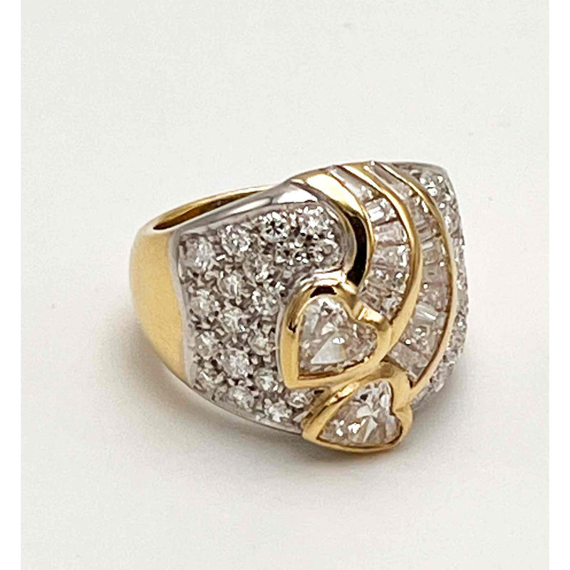 Anello Damiani con Diamanti a Cuore in Oro 18 KT (750°°°)