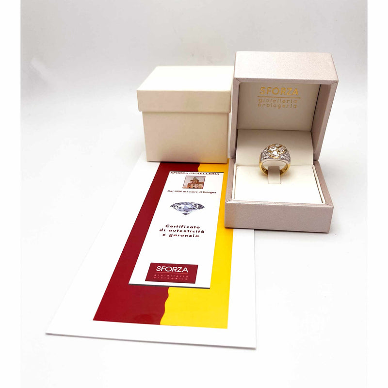 Anello Damiani con Diamanti a Cuore in Oro 18 KT (750°°°)