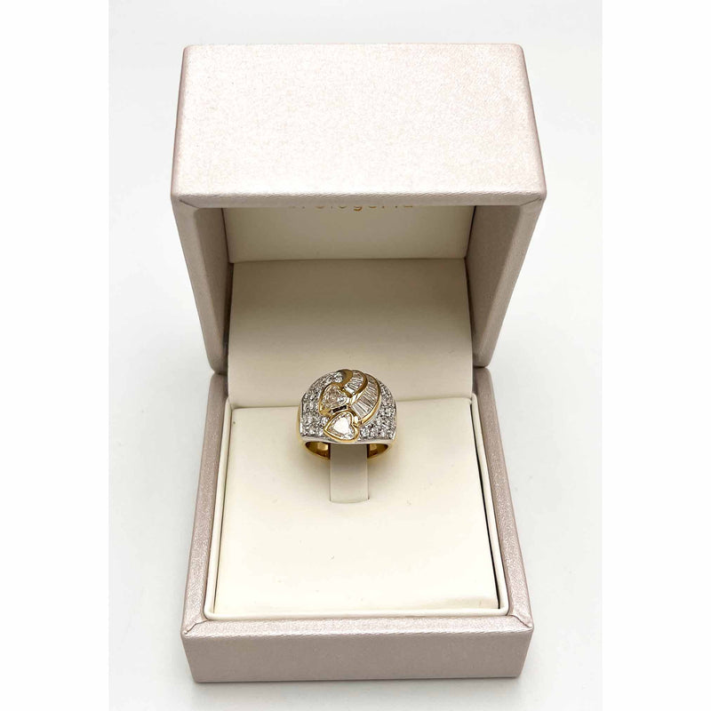 Anello Damiani con Diamanti a Cuore in Oro 18 KT (750°°°)