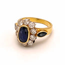 Anello Zaffiro e Diamanti in Oro 18 KT (750°°°)