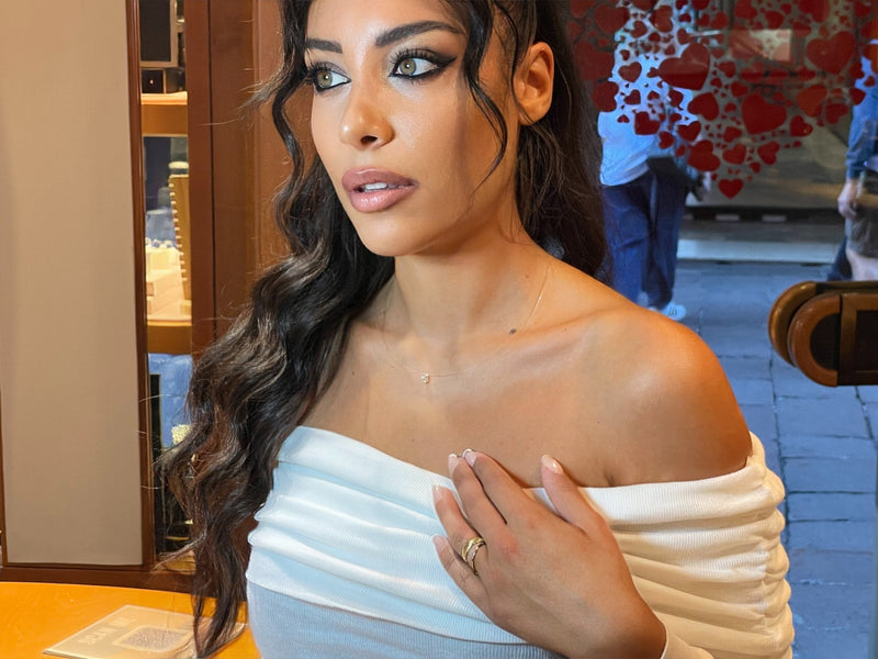Diamante Sospeso carati 0,14 collana invisibile
