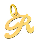 Ciondolo con lettera iniziale in corsivo in oro 18 kt