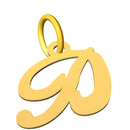 Ciondolo con lettera iniziale in corsivo in oro 18 kt