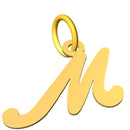 Ciondolo con lettera iniziale in corsivo in oro 18 kt