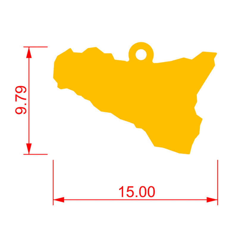 Ciondolo con catena oro 18 kt. (750°°°) Regione Sicilia