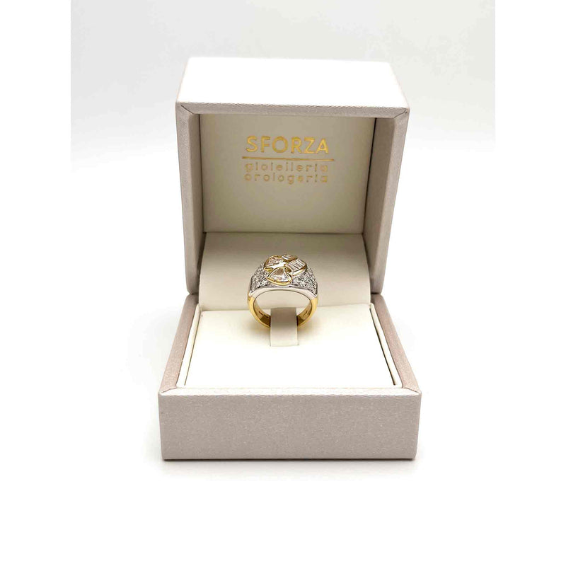 Anello Damiani con Diamanti a Cuore in Oro 18 KT (750°°°)