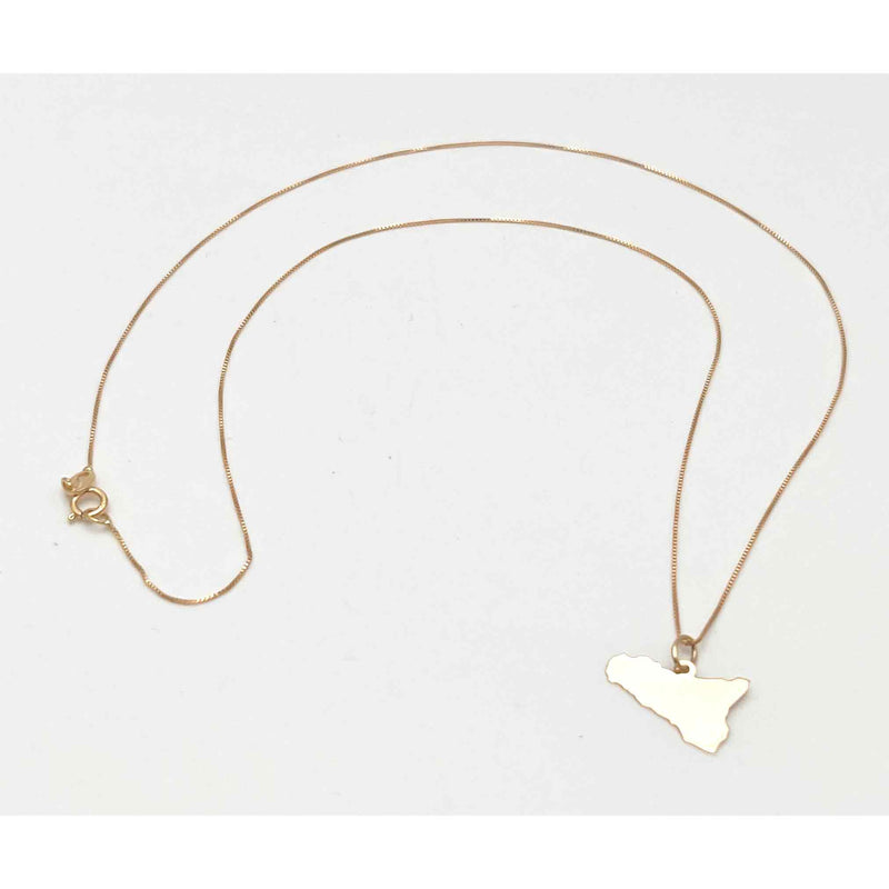 Ciondolo con catena oro 18 kt. (750°°°) Regione Sicilia