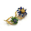 Spilla Floreale con Smalti in Oro 750°°° (18 KT)
