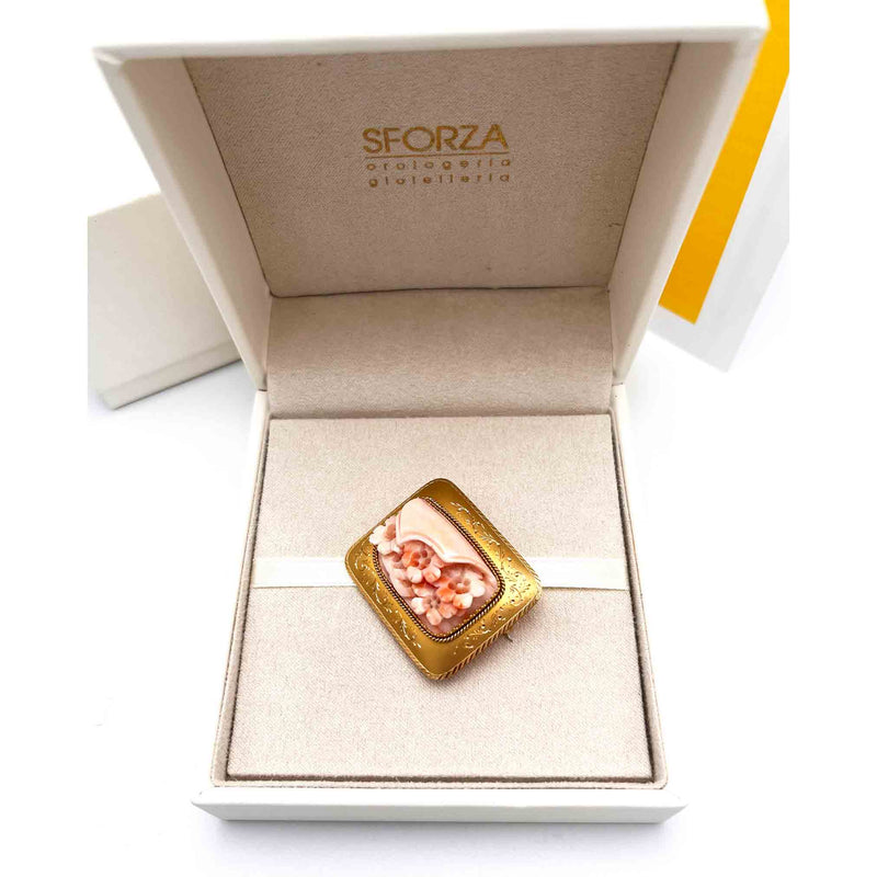 Spilla Cameo Floreale in Oro 18 KT (750°°°)