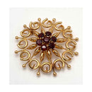 Spilla Rosone in Oro 750°°° (18 kT.) con Granati luminosi