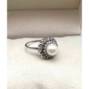 Anello Fiore Perla Mare e Oro Bianco 7,26 gr. Gioiello Secondo Tempo