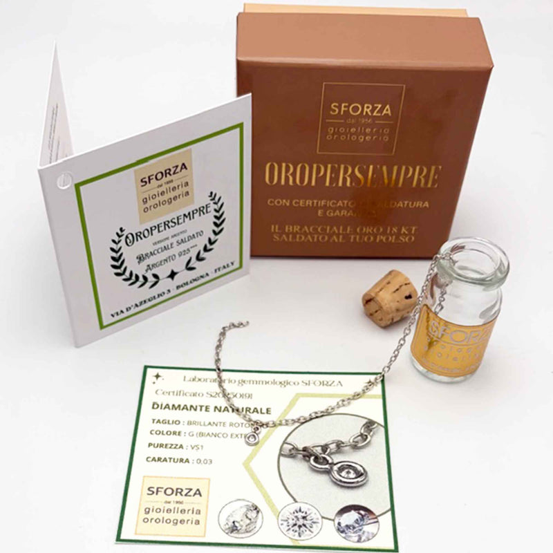 BRACCIALE SALDATO DIAMANTE NATURALE ct.0,03