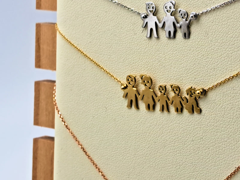 COLLANA FAMIGLIA FELICE (HAPPY FAMILY) ORO 18 KT.