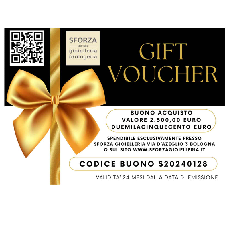 Gift Voucher Buono regalo Sforza Gioielleria 2.500 euro