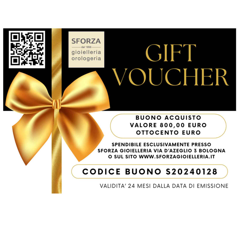 Gift Voucher Buono regalo Sforza Gioielleria 800 euro