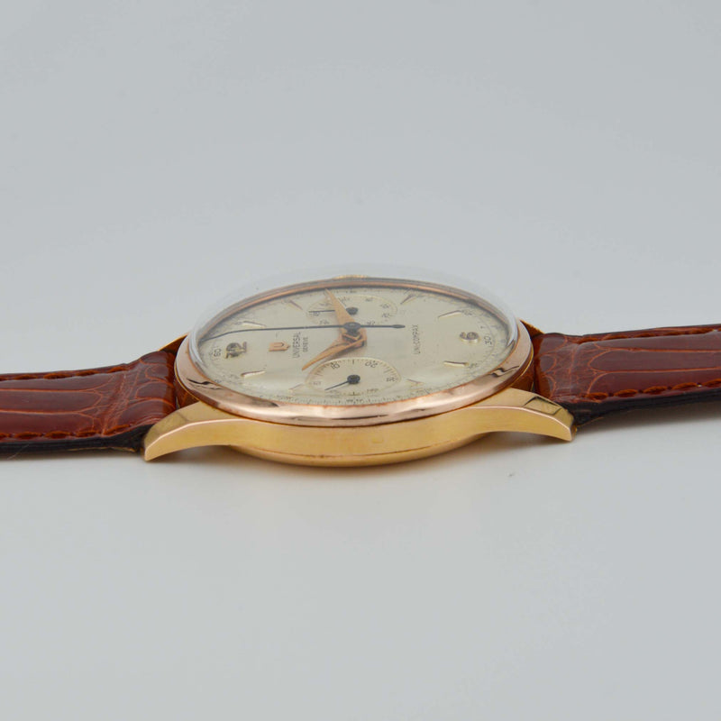 Universal Genève cronografo manuale 1950 calibro 285 oro 18 kt. Rarissimo.